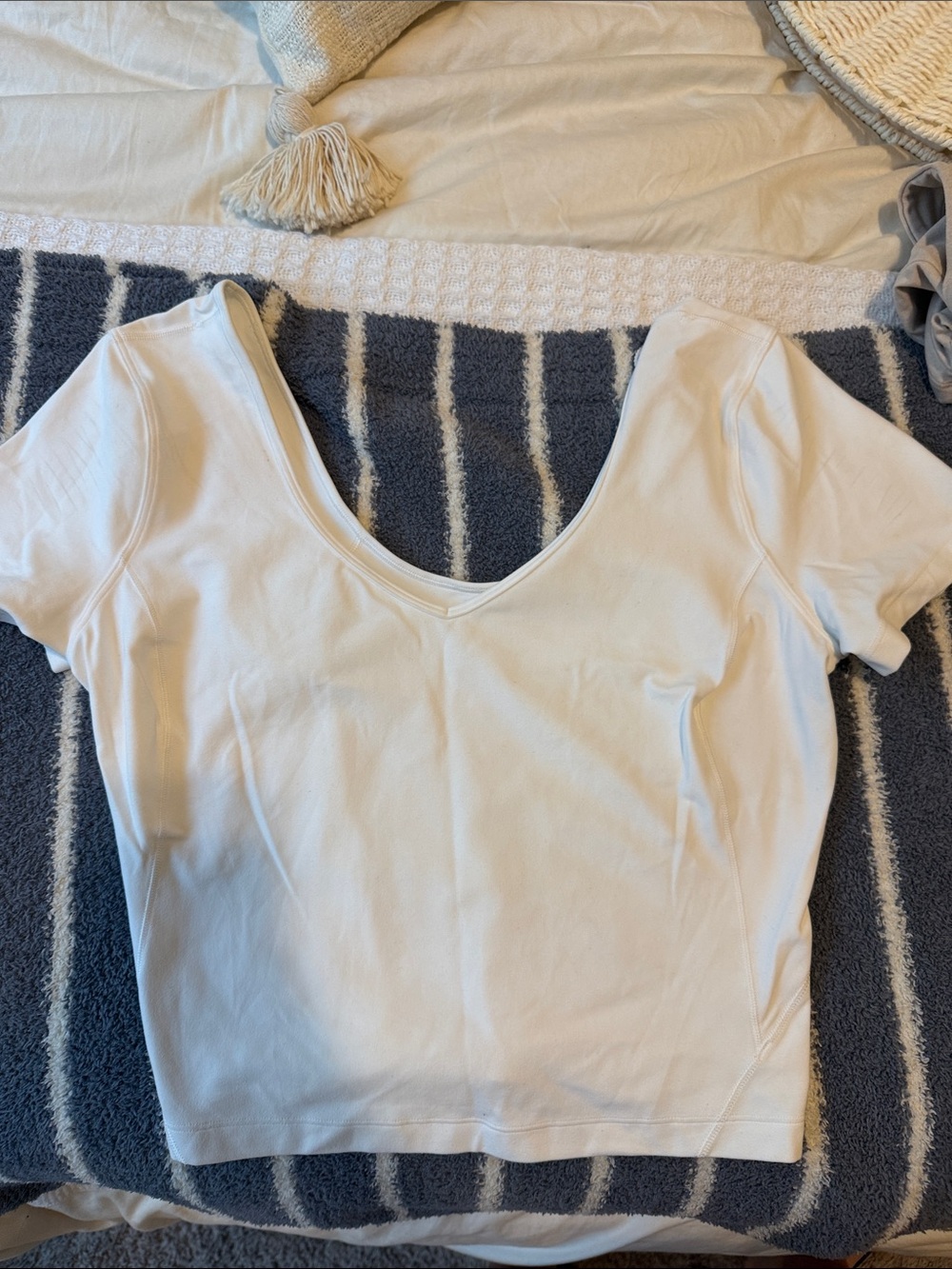 lululemon athletica White Scoop-Neck Crop Top